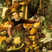 Pieter Aertsen Market Woman  with Vegetable Stall oil painting artist